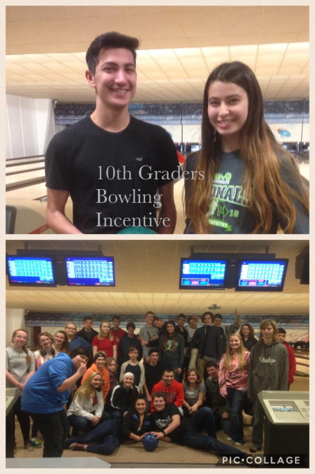 32 10th Grade Students earned the PBIS Bowling Incentive by missing less than 2 days of school and having 2 or less tardies.