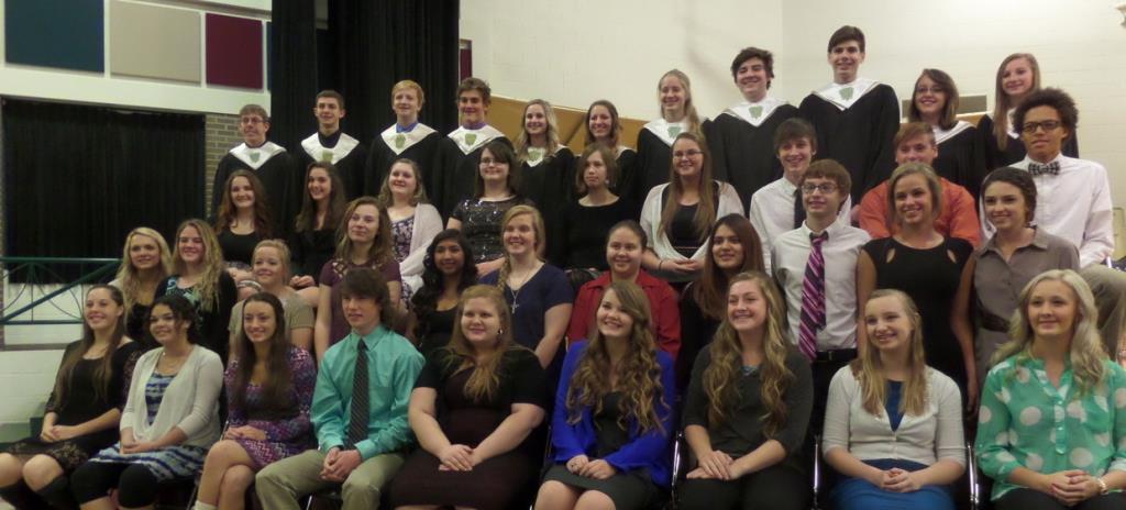 All National Honor Society members at the induction ceremony in December, 2015.